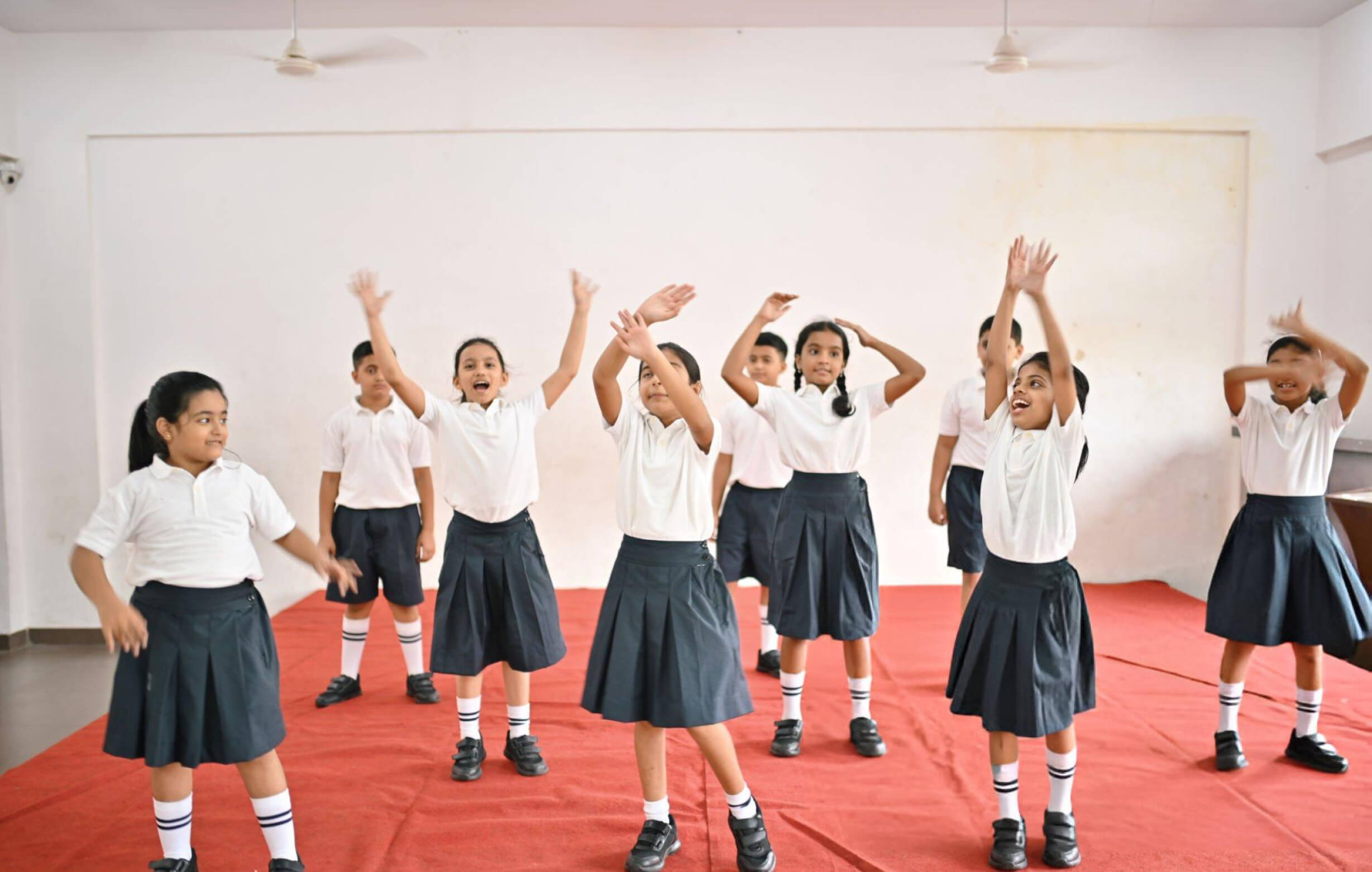 Students participating in dance class